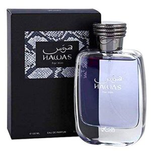 Rasasi Hawas for Him Eau De Parfum 100ml bottle with packaging