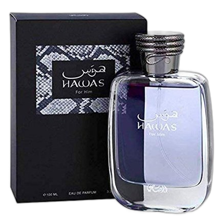 RASASI Hawas for Him Eau De Parfum 100ml - Cinnamon, Orange, Amber, Woody, Italian Citrus, Fruity, Sandal, Cedar, Musk, Ambergris