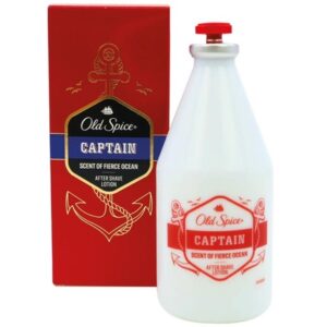 Old Spice Captain Aftershave Lotion 100ml – Bold Navy Blue Bottle Front View