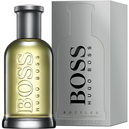jff5mtvaepdqnhcle44l7u.jpg Hugo Boss Bottled 100ml Aftershave Lotion – Side Profile with Elegant Packaging
